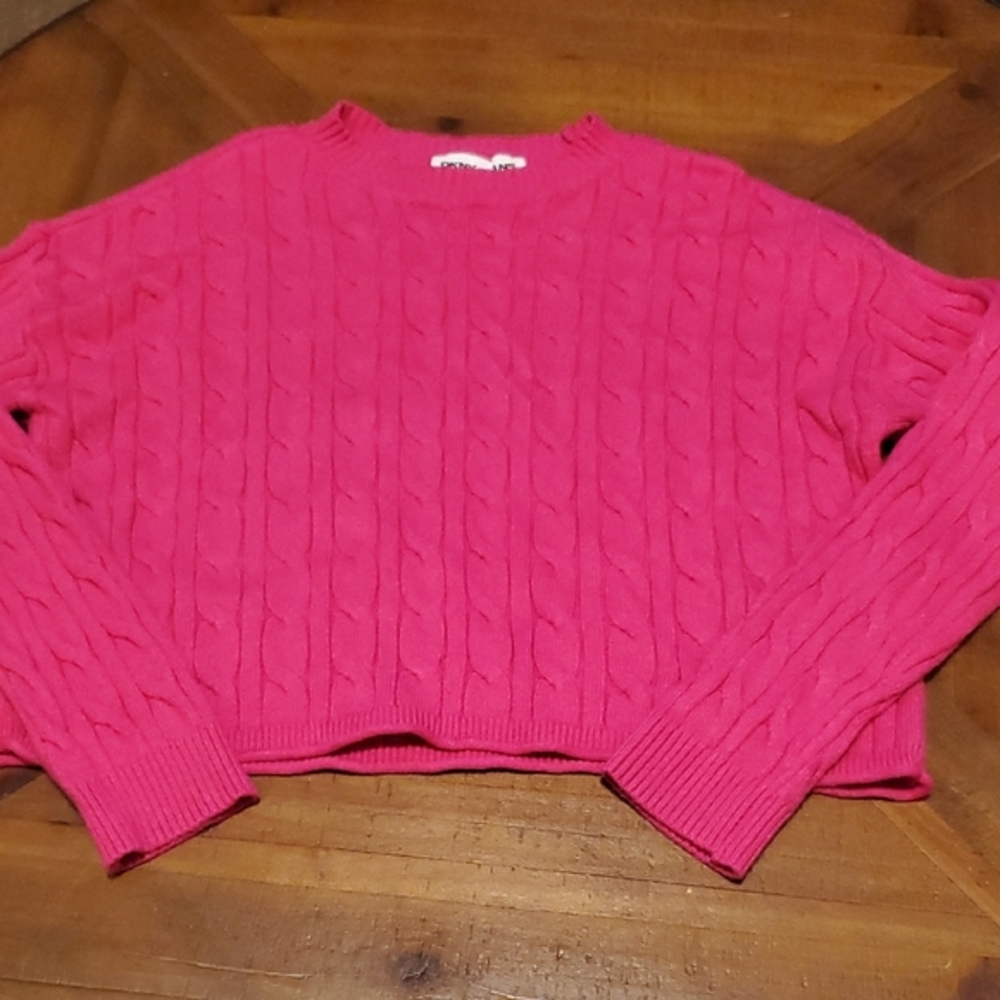 DKNY Bright Pink Cable Knit Sweater
